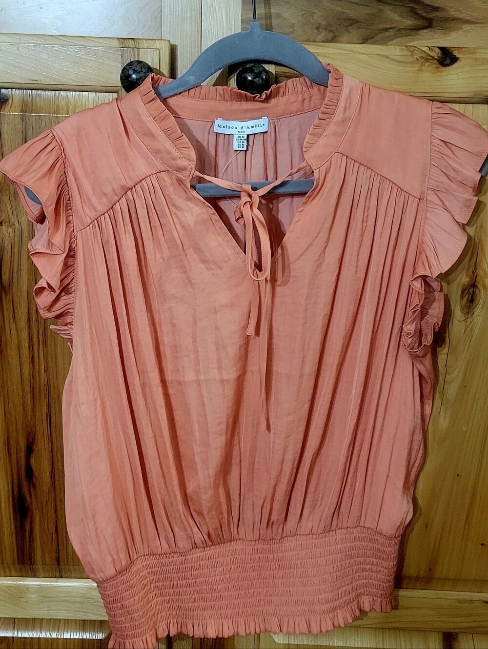 Maison D' Amelie Peach Top Sz Med